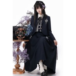 Swallow Planet 燕子星球 - New Chinese Style Preppy Style Jacket & Shirt & Vest & Mamian Skirt Set
