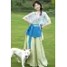 Licorice Candy 甘草糖 - Tang Dynasty Tang Banbi & Wide-leg Pants Set (Preorder)