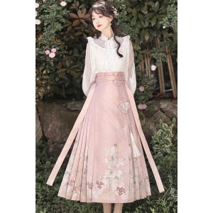 Flower Messenger 繁花信使 - New Chinese Style Top & Mamian Skirt Set