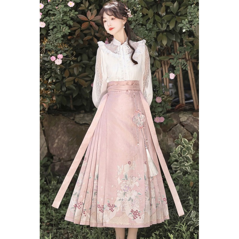 Flower Messenger 繁花信使 - New Chinese Style Top & Mamian Skirt Set Flower Messenger 繁花信使 - New Chinese Style Top & Mamian Skirt Set