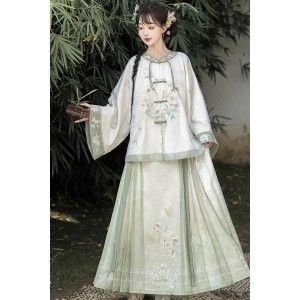 Ruo Meng 若梦 - New Chinese Style Shirt & Mamian Skirt Set