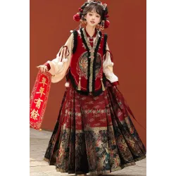 Shesui Dongqi 蛇岁冬祈 - New Chinese Style Majia & Top & Mamian Skirt Set