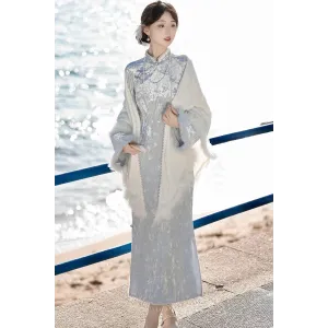 Butterfly & Frost 蝶恋霜 - Qi Pao &  Shawl Set