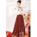 Ying He 迎贺 - New Chinese Style New Year Hanfu Top & Yunjian & Mamian Skirt Set