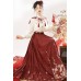 Ying He 迎贺 - New Chinese Style New Year Hanfu Top & Yunjian & Mamian Skirt Set