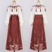 Ying He 迎贺 - New Chinese Style New Year Hanfu Top & Yunjian & Mamian Skirt Set