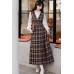 Ginkgo Verses 银杏词 - Han Element Hanfu Preppy Style Checkered Coat Set