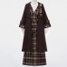 Ginkgo Verses 银杏词 - Han Element Hanfu Preppy Style Checkered Coat Set