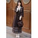 Ginkgo Verses 银杏词 - Han Element Hanfu Preppy Style Checkered Coat Set