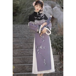 Wen Yangui 闻燕归 -  Cheongsam & Skirt & Shawl Set
