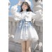 Snowland Dragon 雪域龙语 - Han Element Hanfu Winter Coat & Short Suspender Dress Set