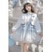 Snowland Dragon 雪域龙语 - Han Element Hanfu Winter Coat & Short Suspender Dress Set