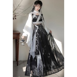 Crane Feather 鹤羽 - Miao Jiang Element Exotic Hanfu Set